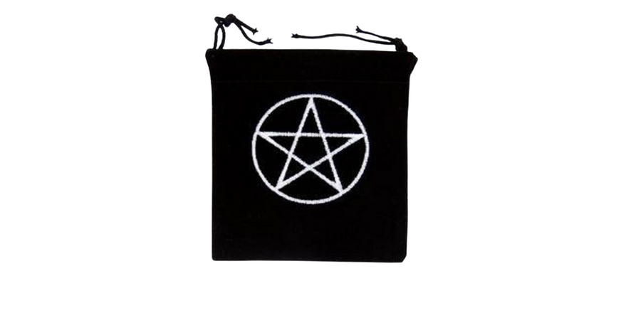 Embroidered Pentacle Velvet Bag