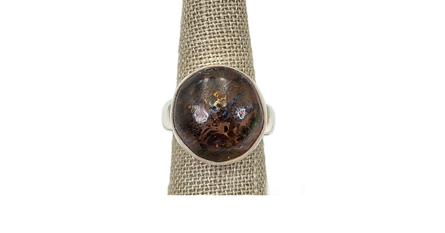 Boulder Opal Ring .925 Silver (RC1)