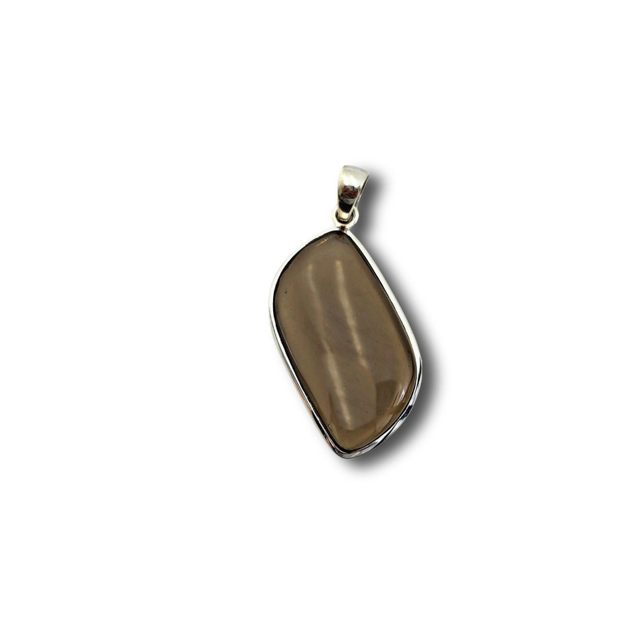 Smoky Quartz Pendant .925 Silver 2" (SC)