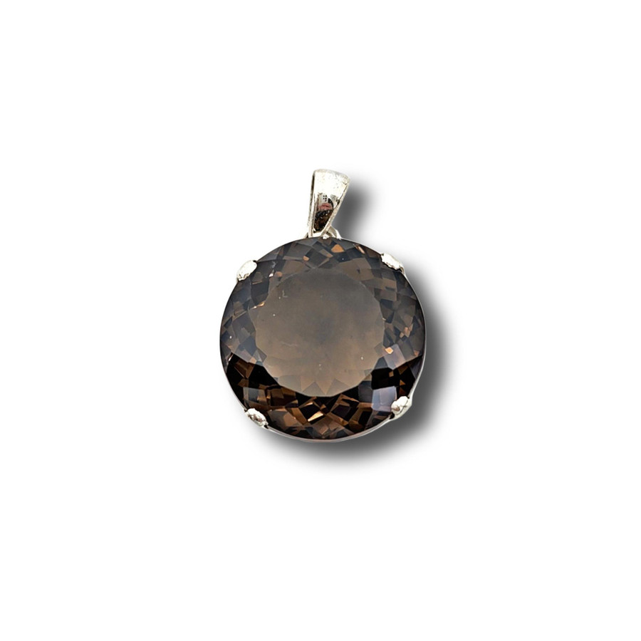 Smoky Quartz Pendant .925 Silver 1.25" (RF)