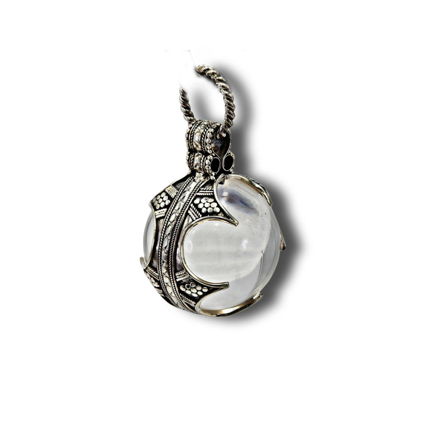 Crystal Quartz Pendant .925 Silver 2" (CB)