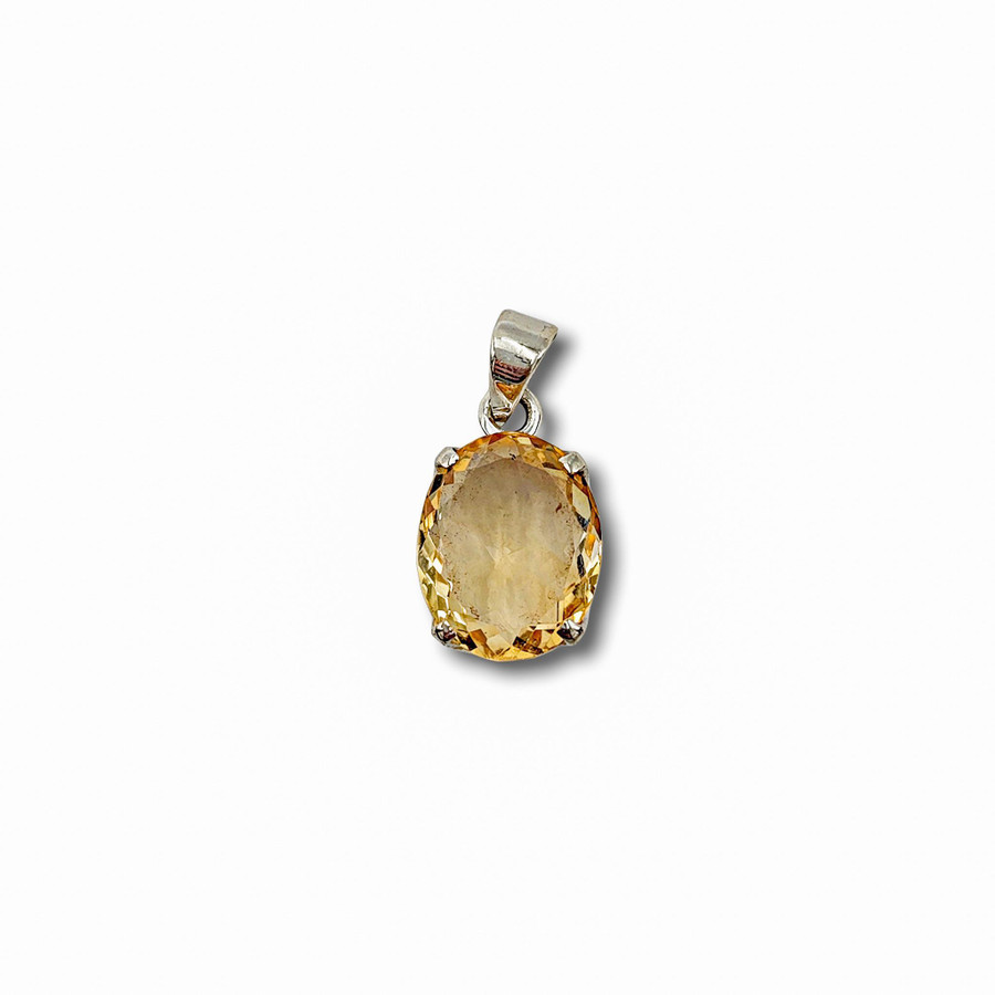 Citrine Pendant .925 Silver 1" (OF)