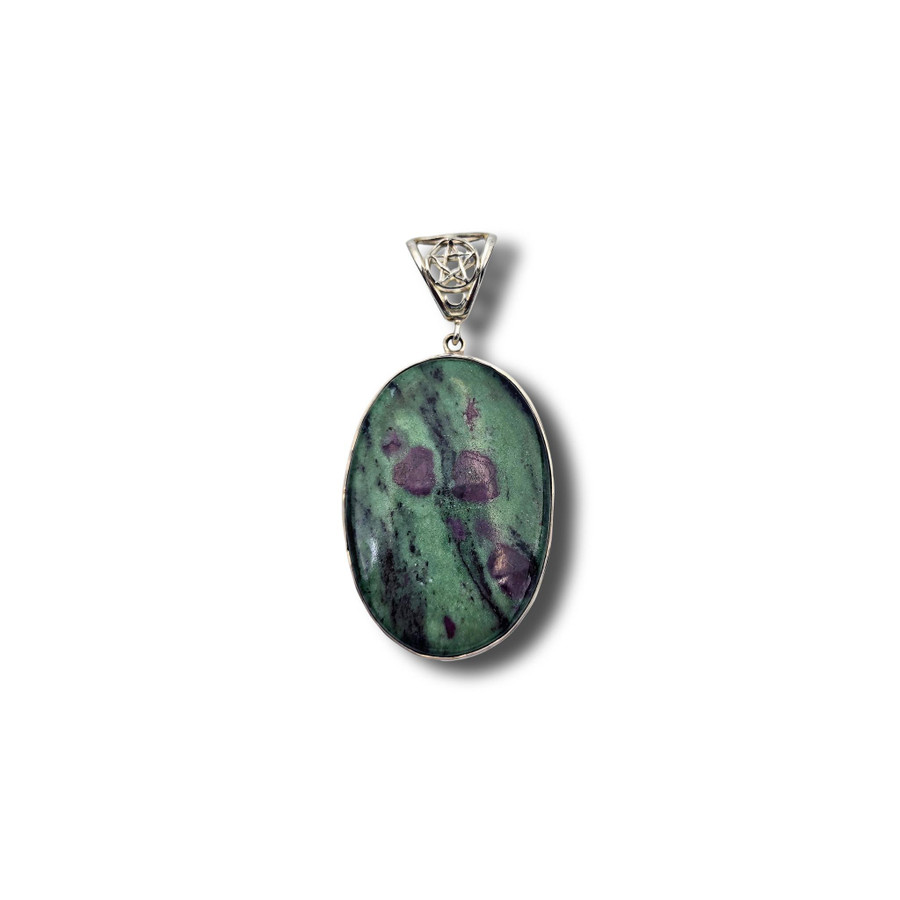 Ruby in Zoisite Pendant .925 Silver 2.75" (OC)