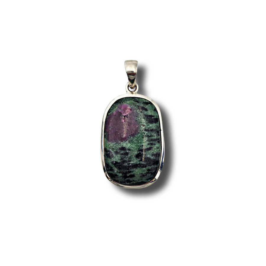 Ruby in Zoisite Pendant .925 Silver 1.5" (BC)