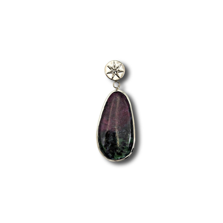 Ruby in Zoisite Pendant .925 Silver 2.5" (FFC)