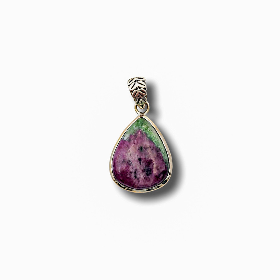 Ruby in Fuchsite Pendant .925 Silver 1.25" (DC)