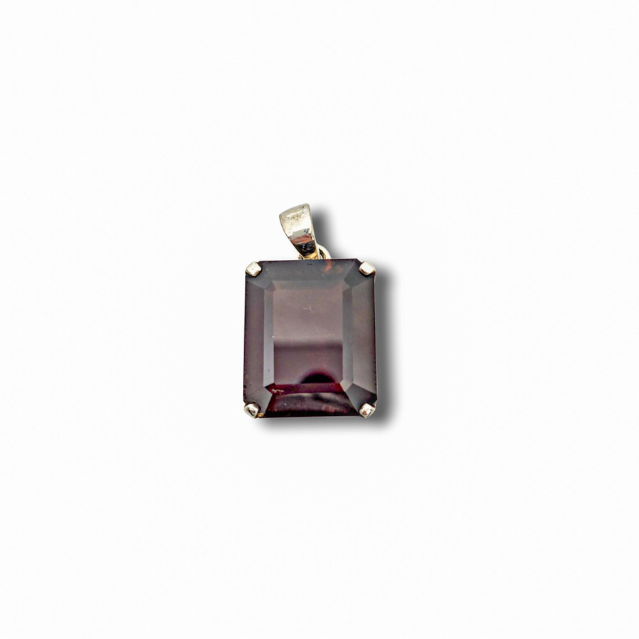 Hessonite Garnet Pendant .925 Silver 1" (C)