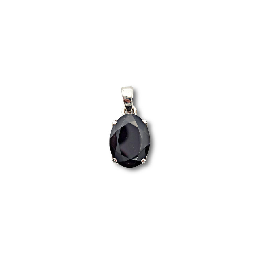 Garnet Pendant .925 Silver 1" (O)