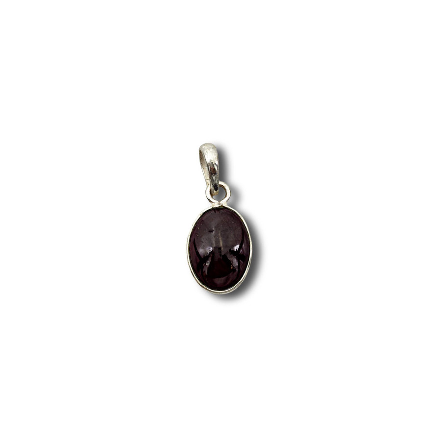 Garnet Pendant .925 Silver 1" (OC)