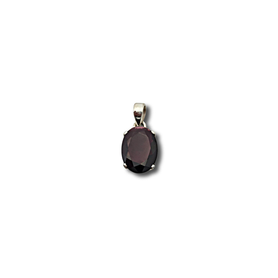 Garnet Pendant .925 Silver 1" (O3)