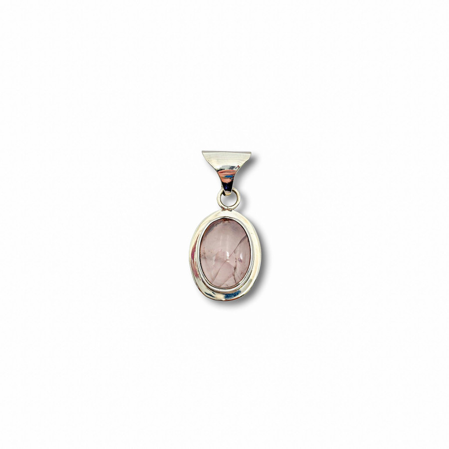 Rose Quartz Pendant .925 Silver 1.75" (OC)