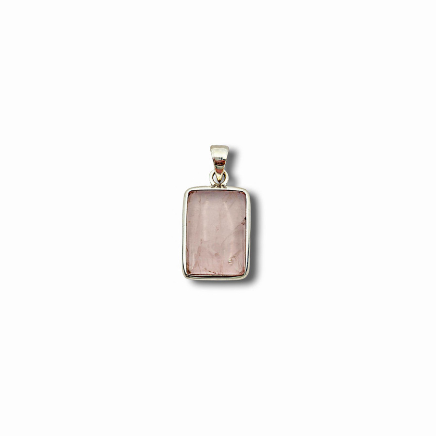 Rose Quartz Pendant .925 Silver 1.5" (BC)