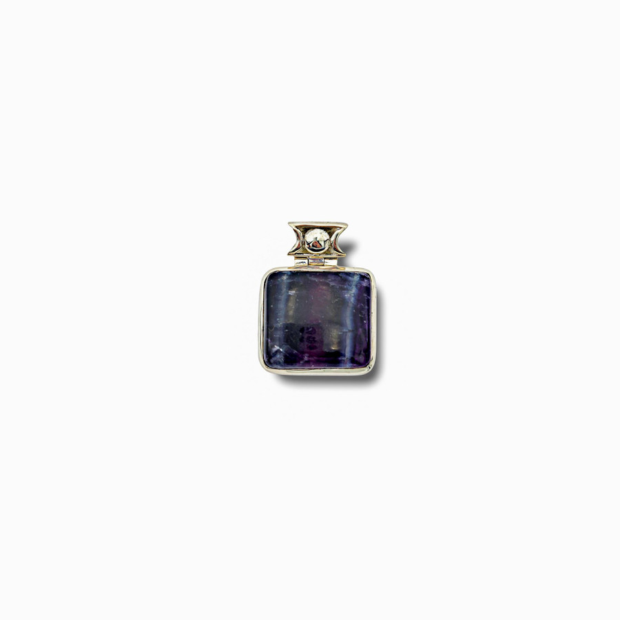 Fluorite Pendant .925 Silver 1.25" (CC)