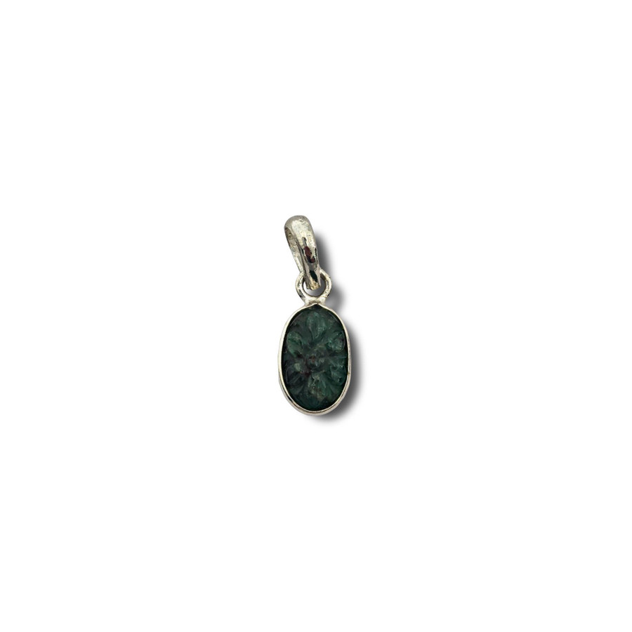 Emerald Pendant .925 Silver 0.75" (HCO)