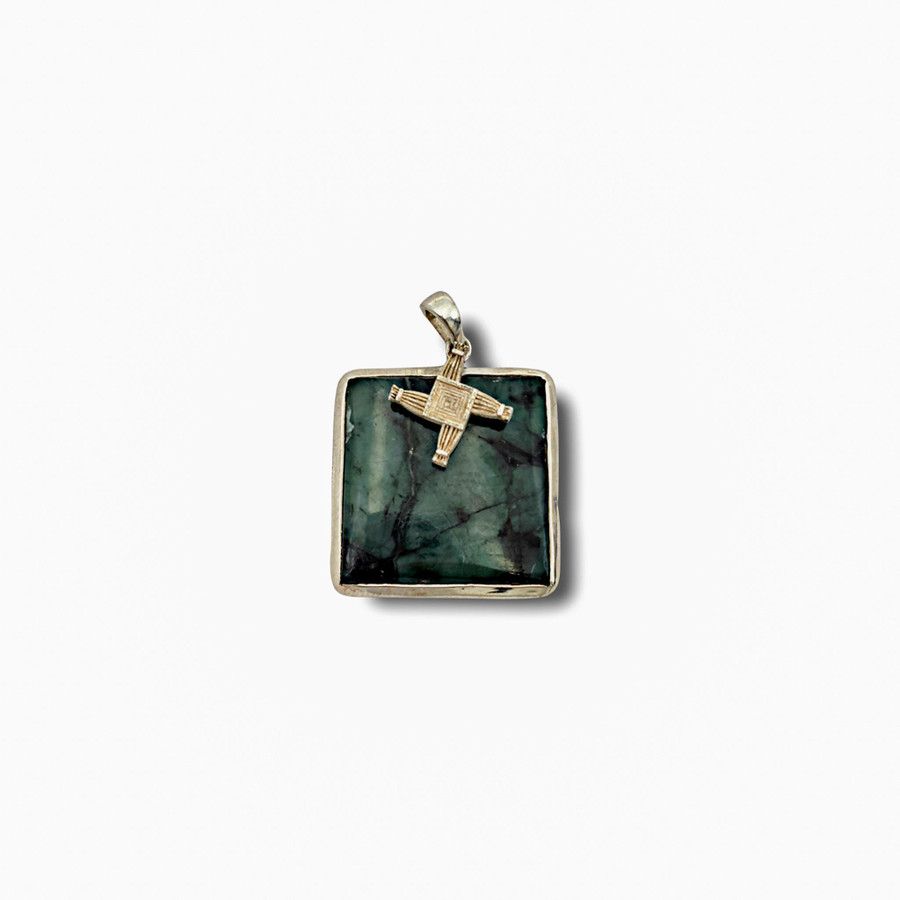 Emerald Pendant .925 Silver 1.25" (CC)