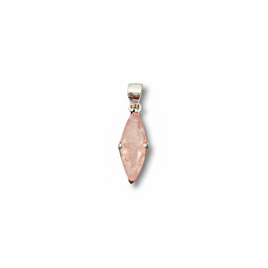 Morganite Pendant .925 Silver 1.25" (M)