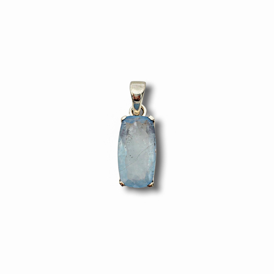 Aquamarine Pendant .925 Silver 1" (B1)