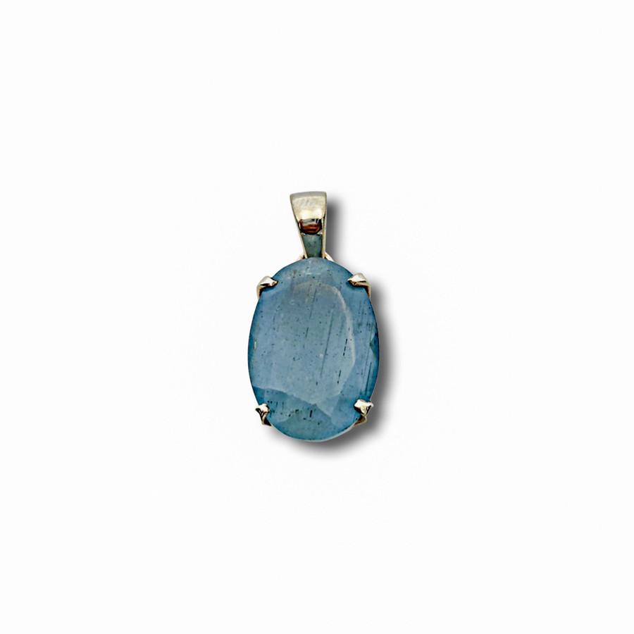Aquamarine Pendant .925 Silver 1" (O)