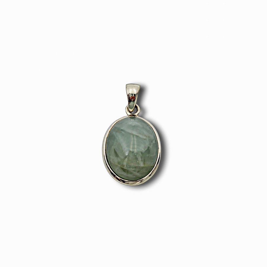 Aquamarine Pendant .925 Silver 1.25" (OC1)