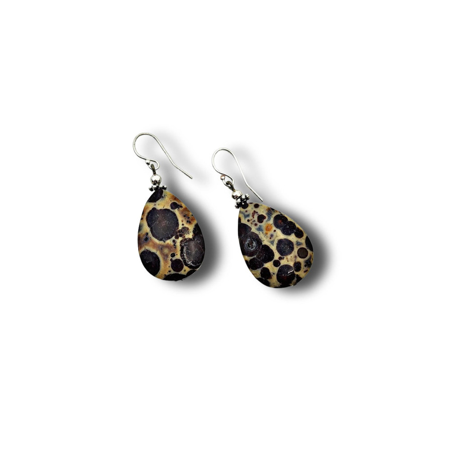 Spotted Jasper Teardrop Earrings