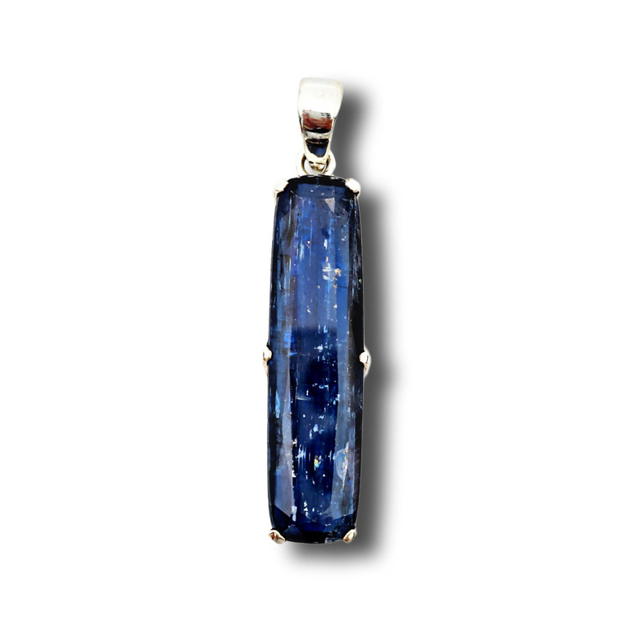 Blue Kyanite Pendant .925 Silver 2" (B)