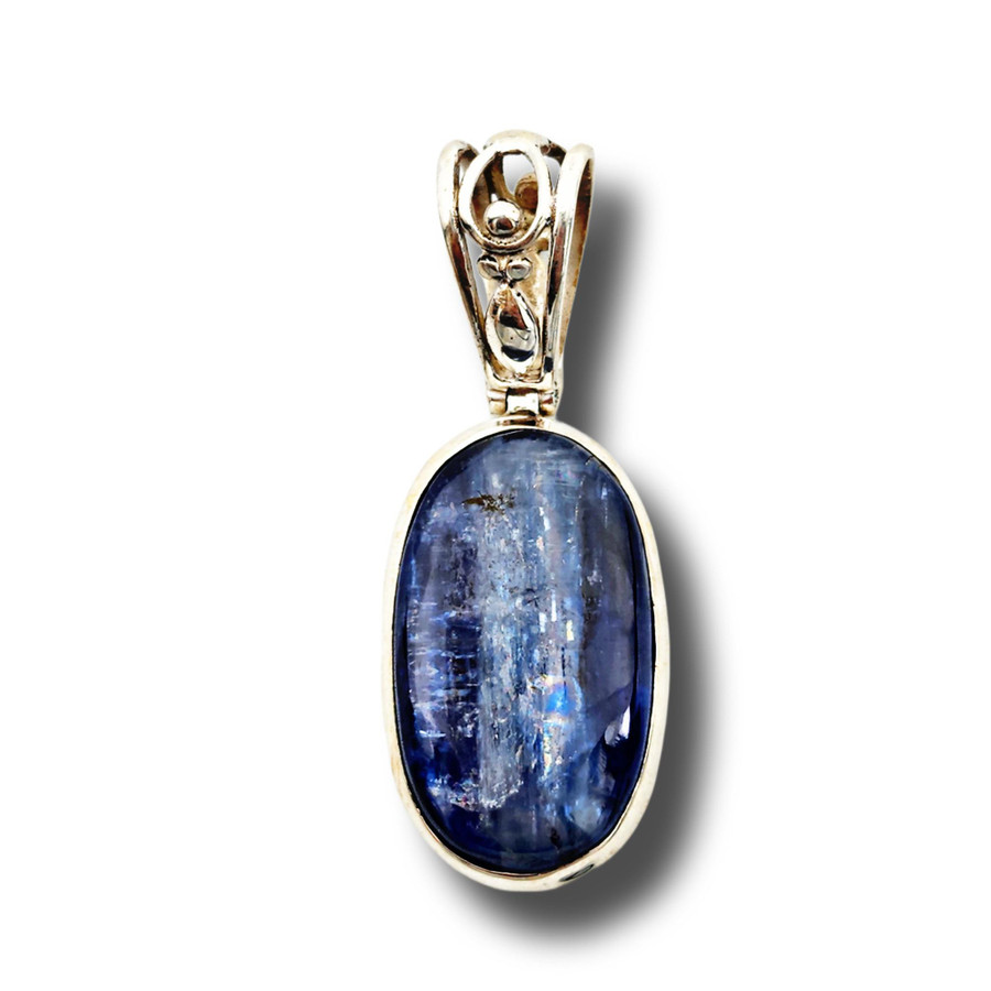 Blue Kyanite Pendant .925 Silver 1.5" (O1)