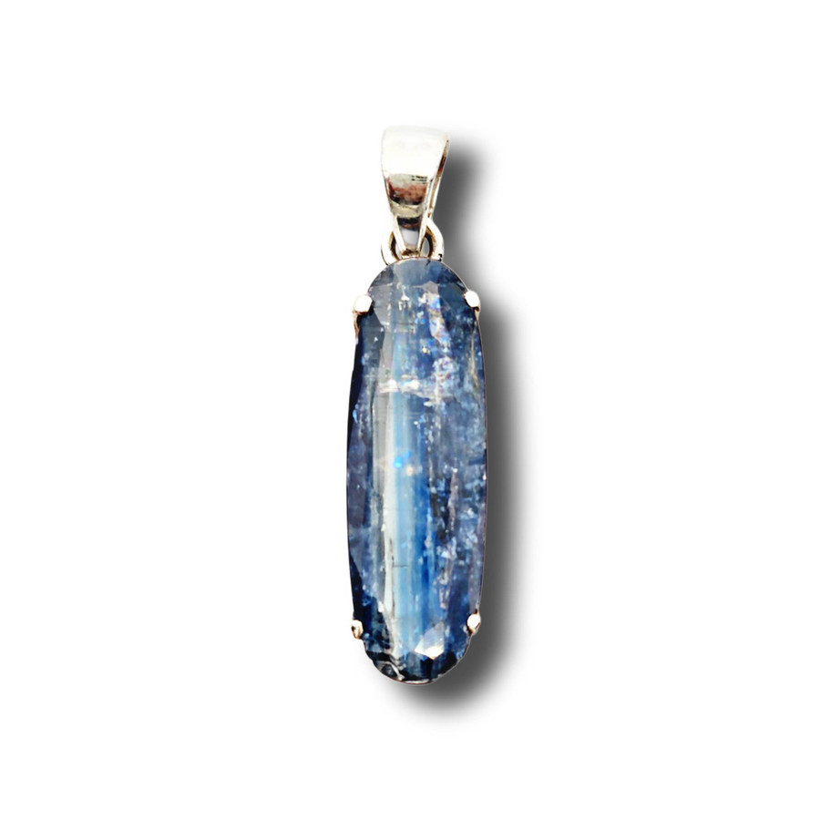 Blue Kyanite Pendant .925 Silver 1.5" (O2)