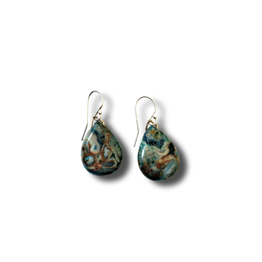 Crazy Lace Agate Earrings (SR)