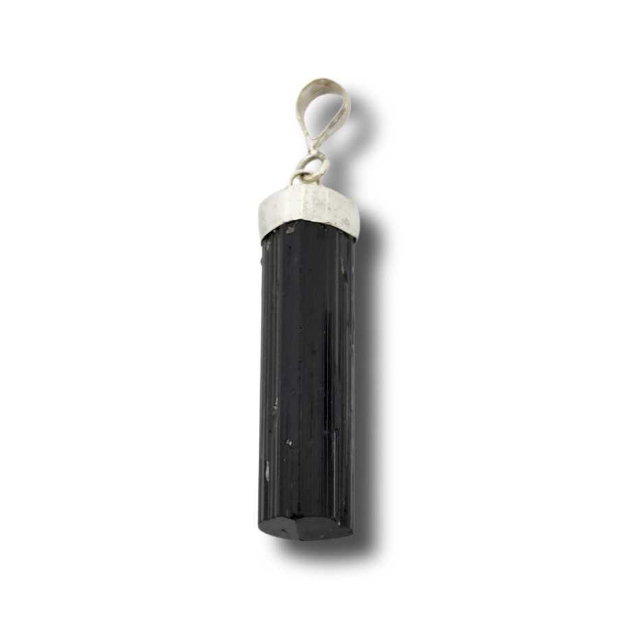 Black Tourmaline Pendant .925 Silver (N9)