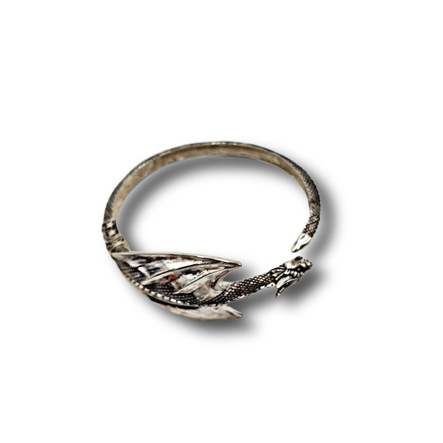 Sterling Silver Hinged Dragon Bracelet