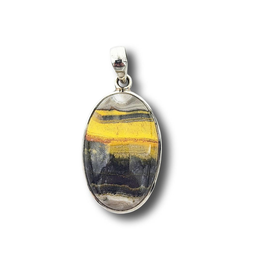 Sterling Silver Bumble Bee Jasper Pendant