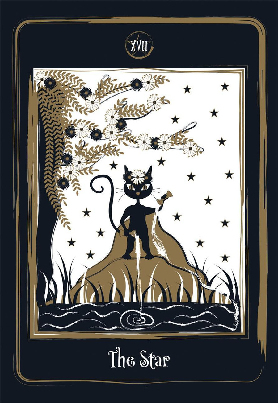 Golden Black Cat Tarot by Helena de Almeida