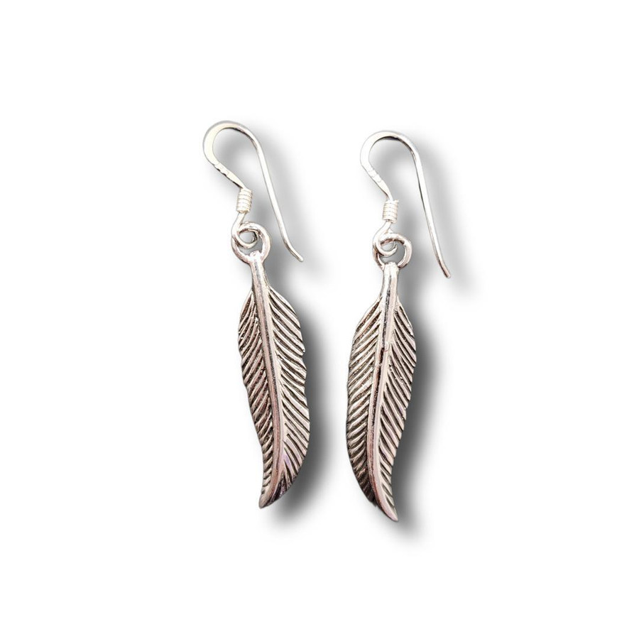 Feather Dangle Earring .925 Silver (S1)