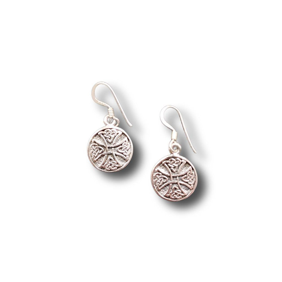 Celtic Cross Dangle Earring .925 Silver