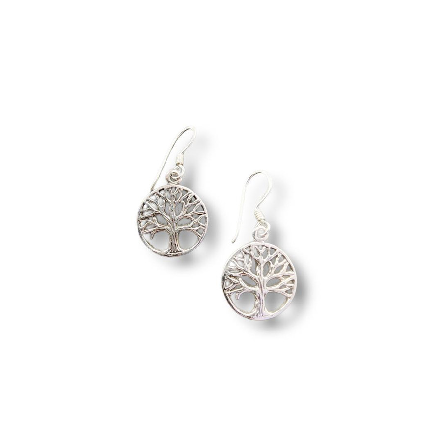 Tree of Life Dangle Earrings .925 Silver