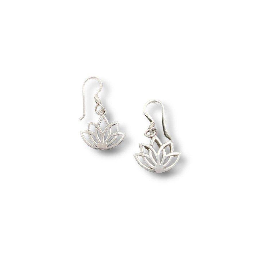 Lotus Dangle Earrings .925 Silver (S1)