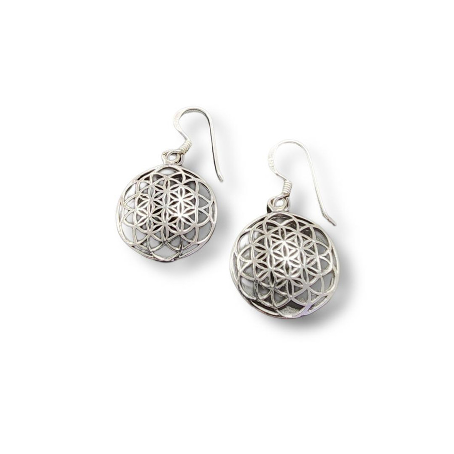 Flower of Life Dangle Earring .925 Silver