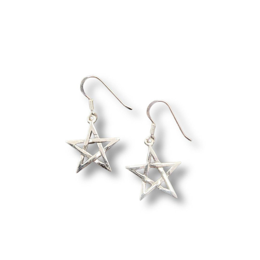 Pentagram Dangle Earrings .925 Silver
