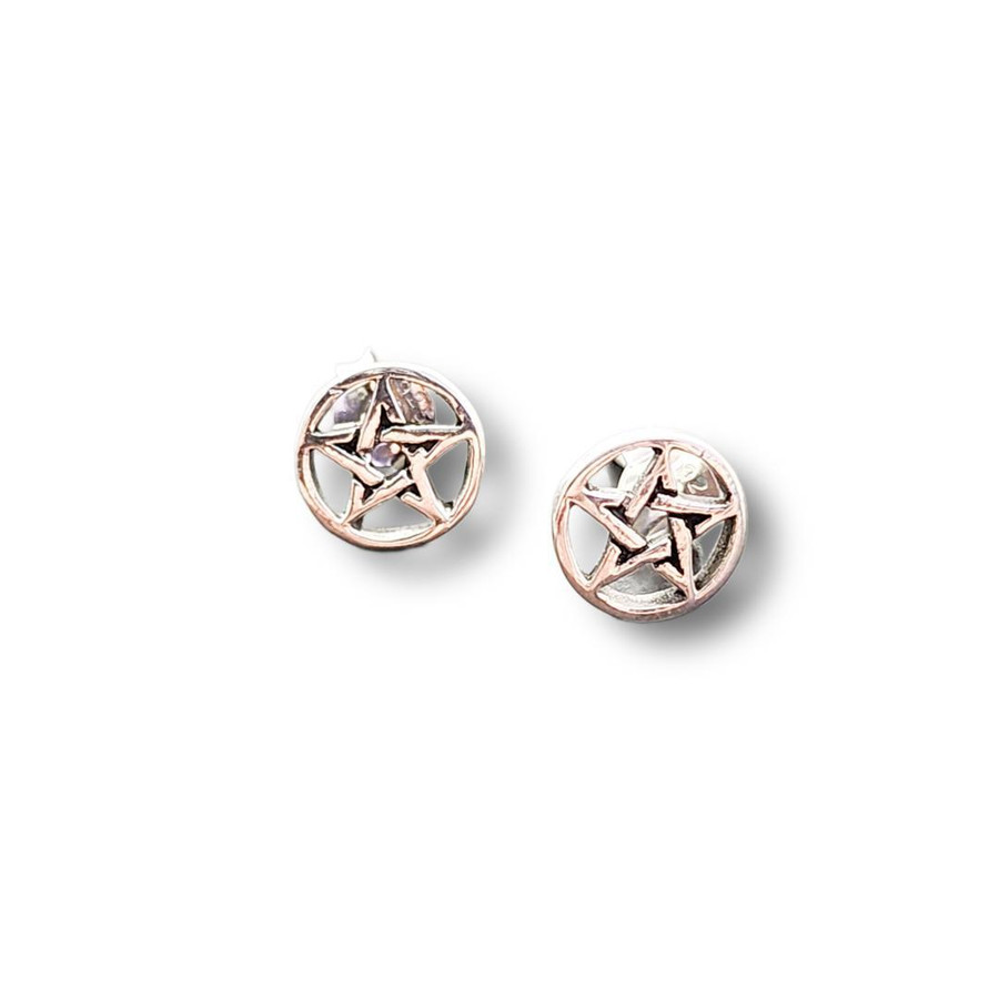 Pentacle Stud Earrings .925 Silver