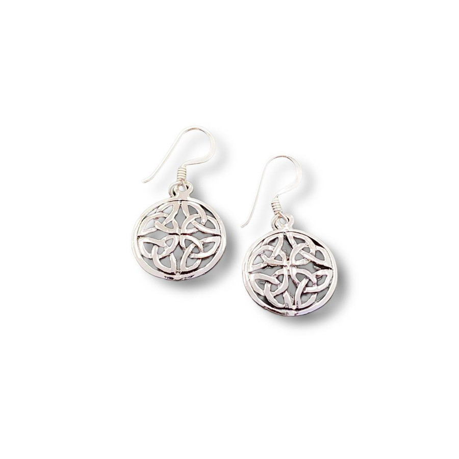 Triquetra Shield Dangle Earrings .925 Silver