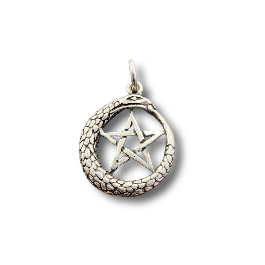 Ouroboros Pentacle Pendant .925 Silver