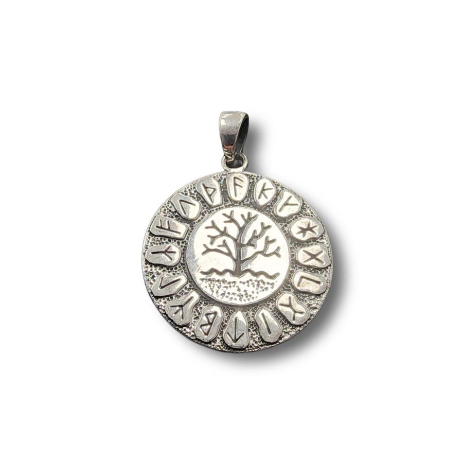Tree of Life w/Runes Pendant .925 Silver