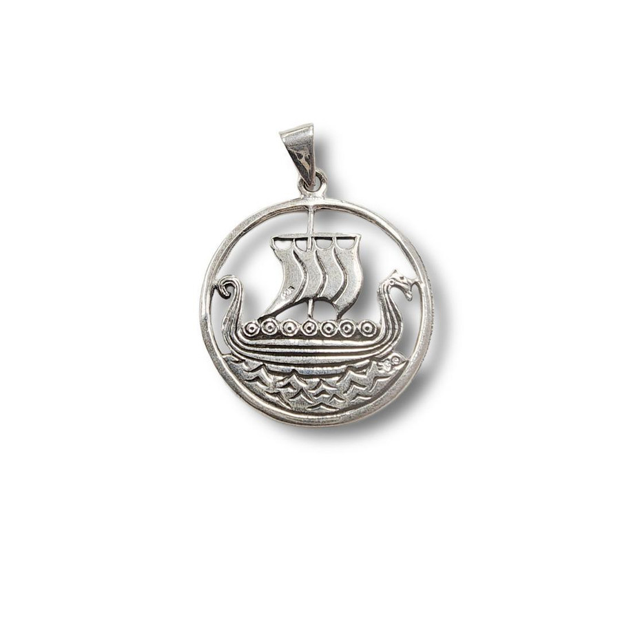 Viking Longboat Pendant .925 Silver