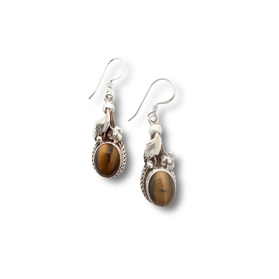 Tiger's Eye Earrings .925 Silver (OC)