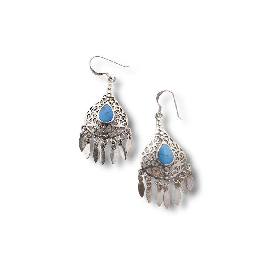 Turquoise Dangle Earrings .925 Silver (TDC)