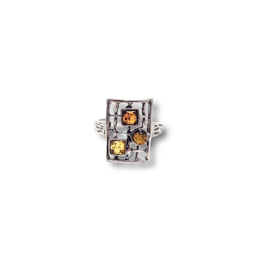 Amber Ring .925 Silver (S15)