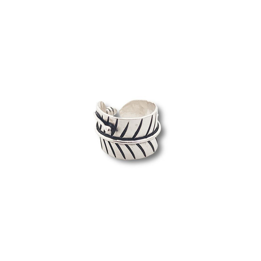 Feather Cuff Ring .925 Silver