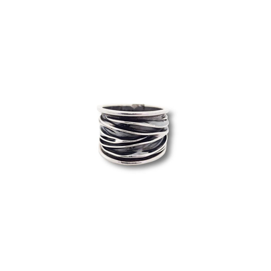 Crushed Texture Ring .925 Silver (S1)