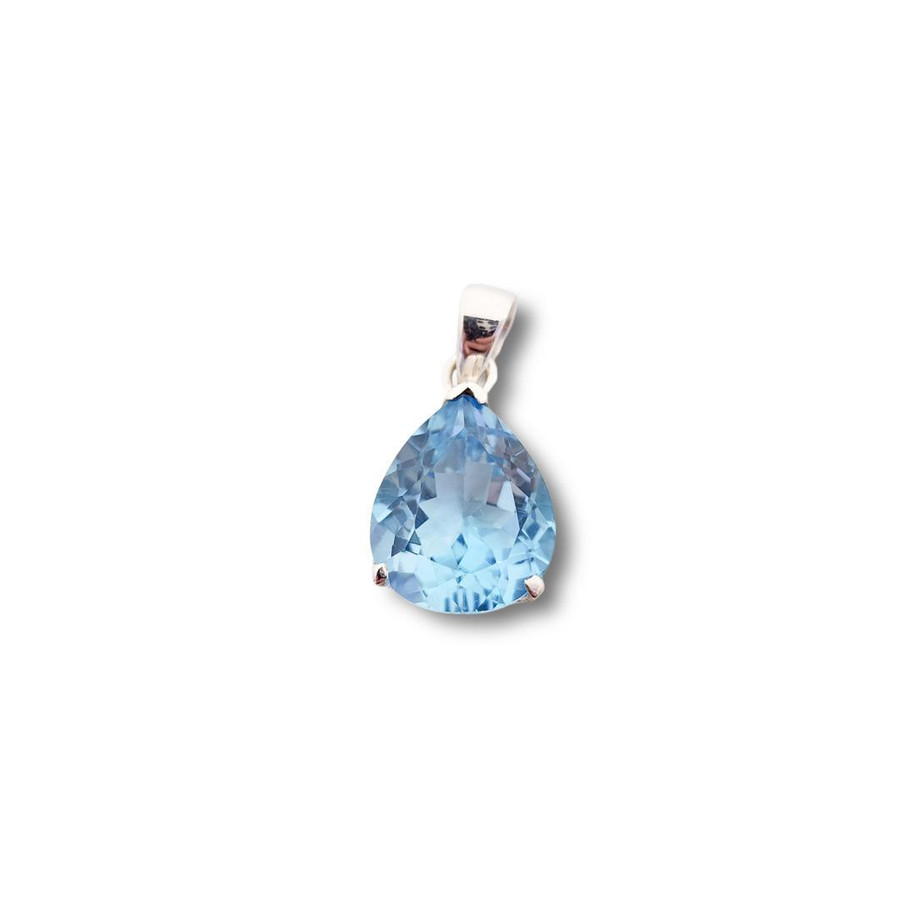 Blue Topaz Pendant .925 Silver (TD)