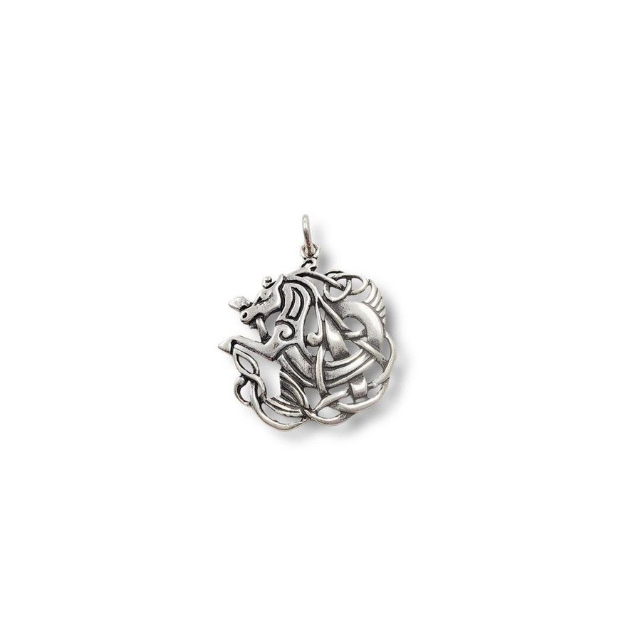 Celtic Seahorse Pendant .925 Silver